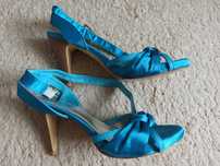 Buty na obcasie niebieskie/turkusowe