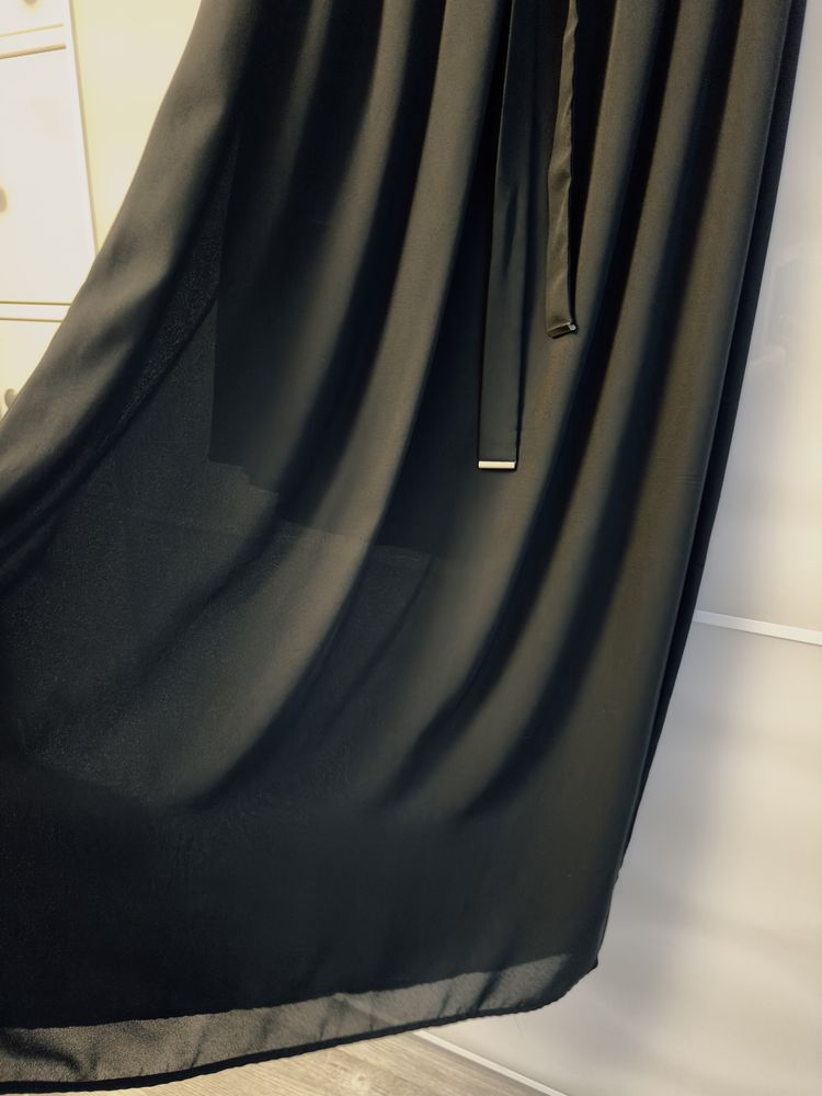 Lindex sukienka długa czarna lato wakacje zwiewna s 36