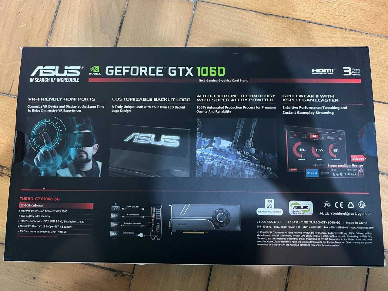 Asus Geforce GTX 1060 6gb Turbo