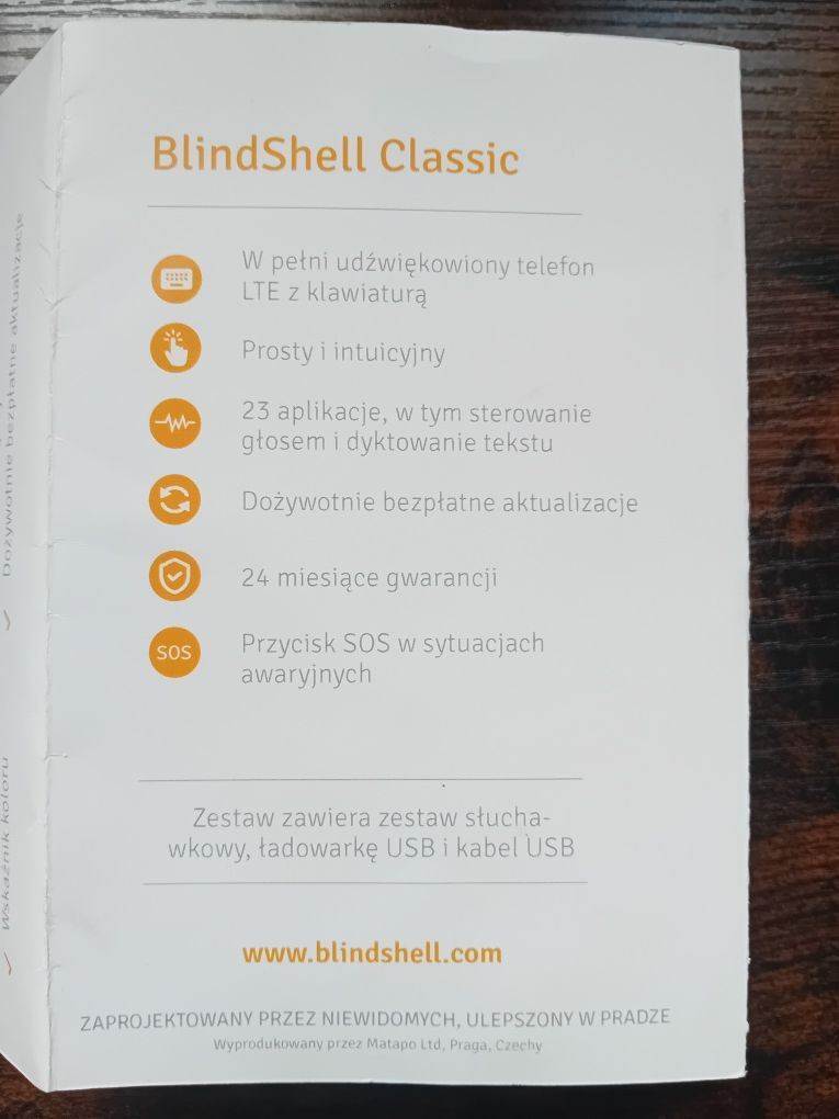 Telefon BlindShell Classic dla seniorów i osób niewidomych