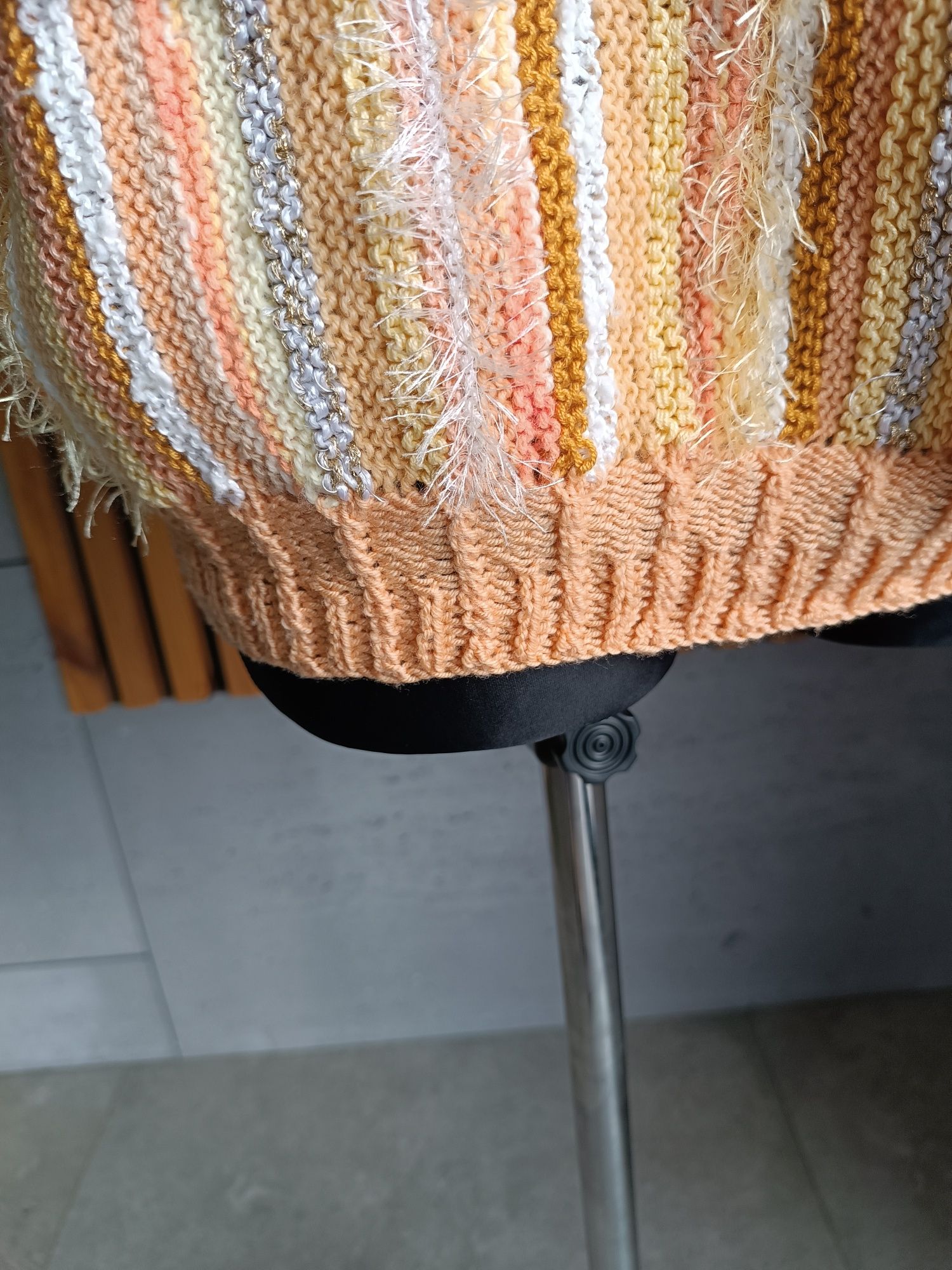 Sweter ręcznie robiony dziergany vintage r.2xl/3xl