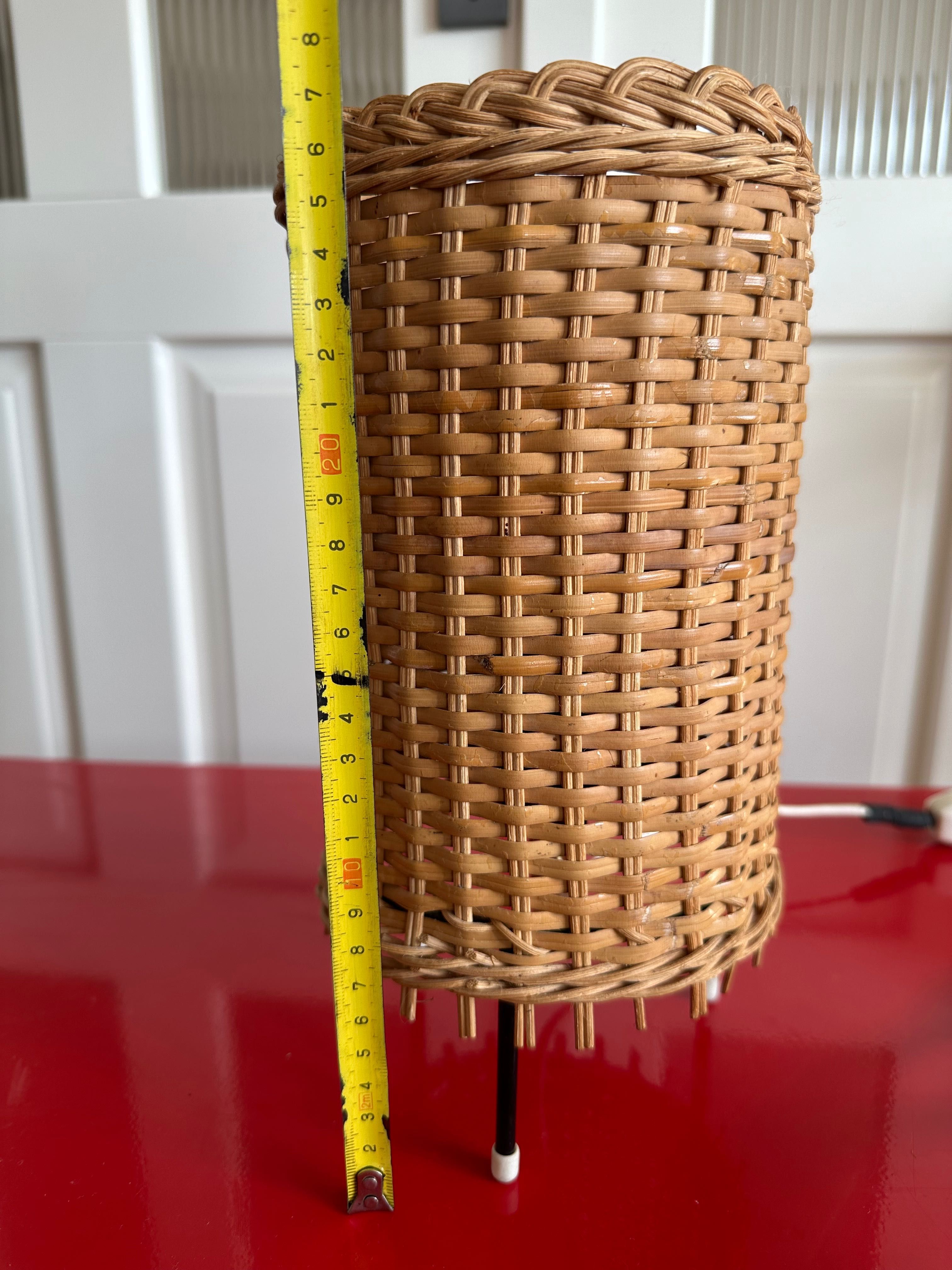 Lampka bakelitowa rattan lata 50