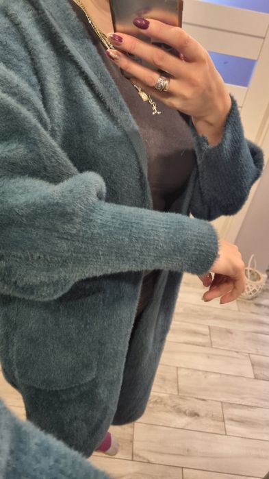 Długi kardigan alpakowy nowy