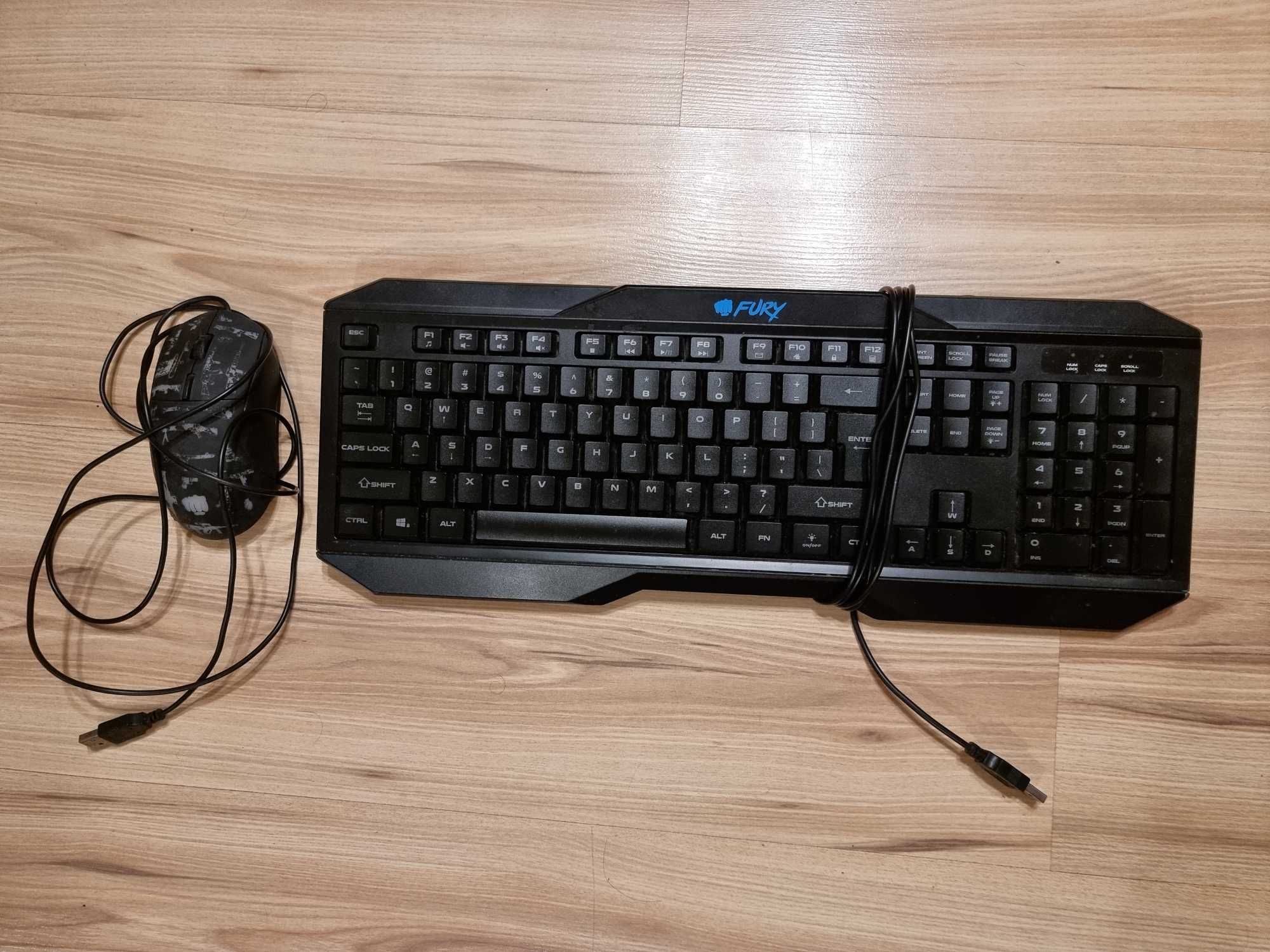 klawiatura+mysz gamingowa FURY podświetlana
