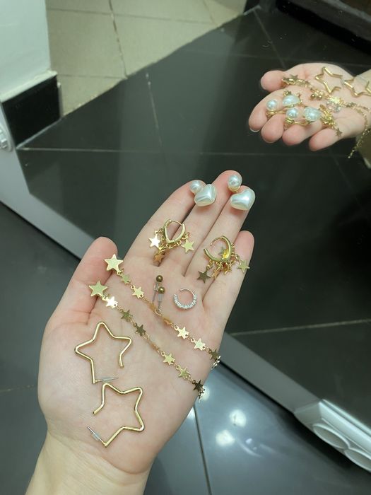 Сережки / набір сережок / біжутерія / обманка пірсинг в ніс