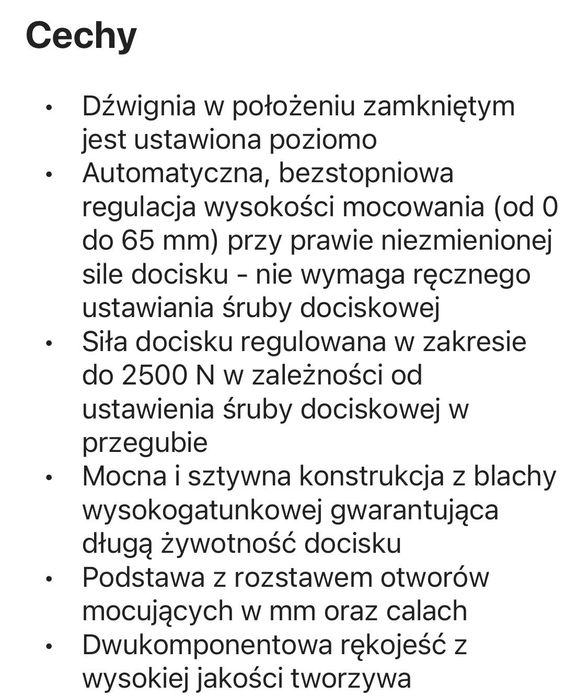 BESSEY Docisk pionowy 2 sztuki