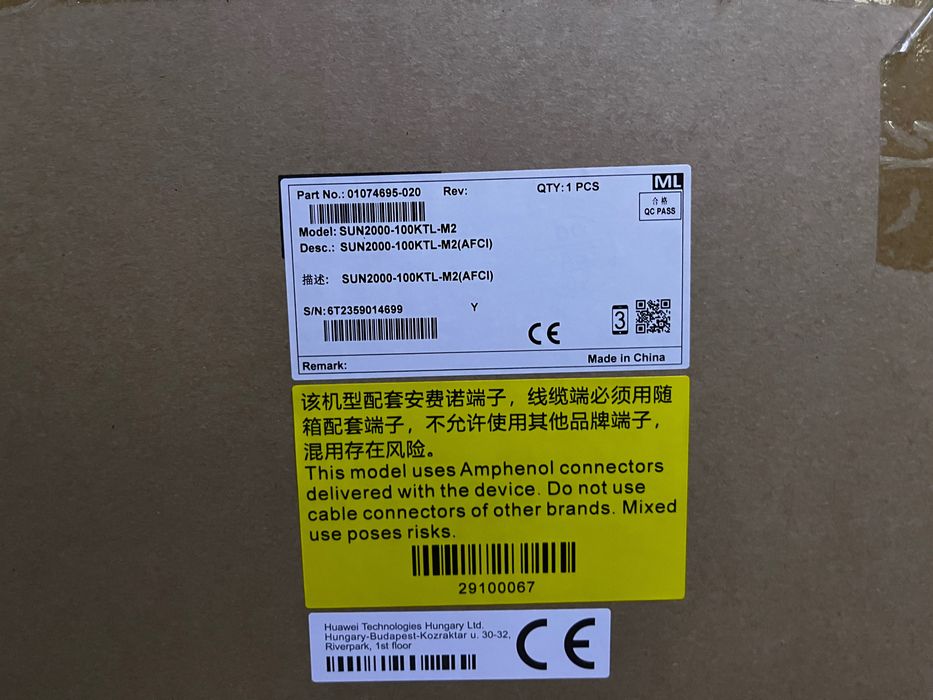 INVERSOR SUN2000 REDE HUAWEI 100KTL M2