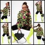 LOLA BIANKA Komplet welur damski z leginsami LIMONKA Pantera s/m/l