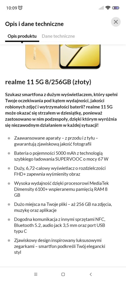 Smartfon realne 11 5 g 256 gb