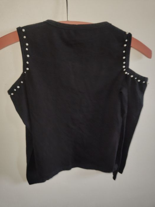 Markowa czarna bluzeczka odkryte ramiona Gucci r 128 na 8 lat bluzka