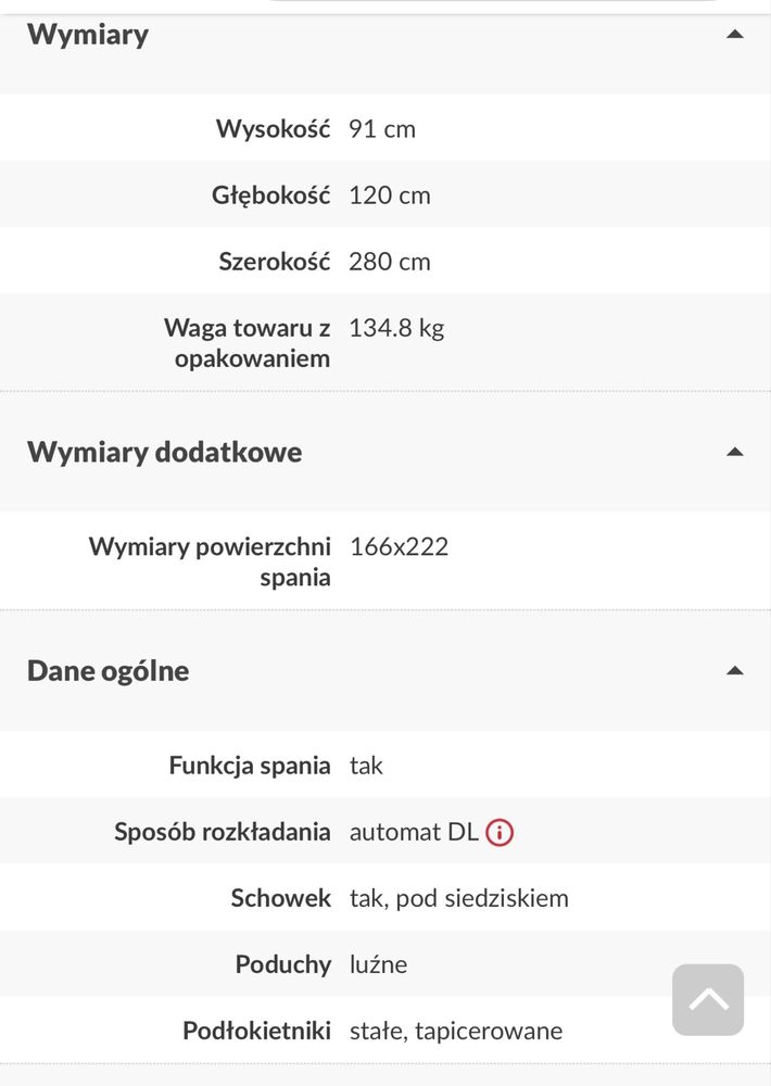 Sofa rozkladana