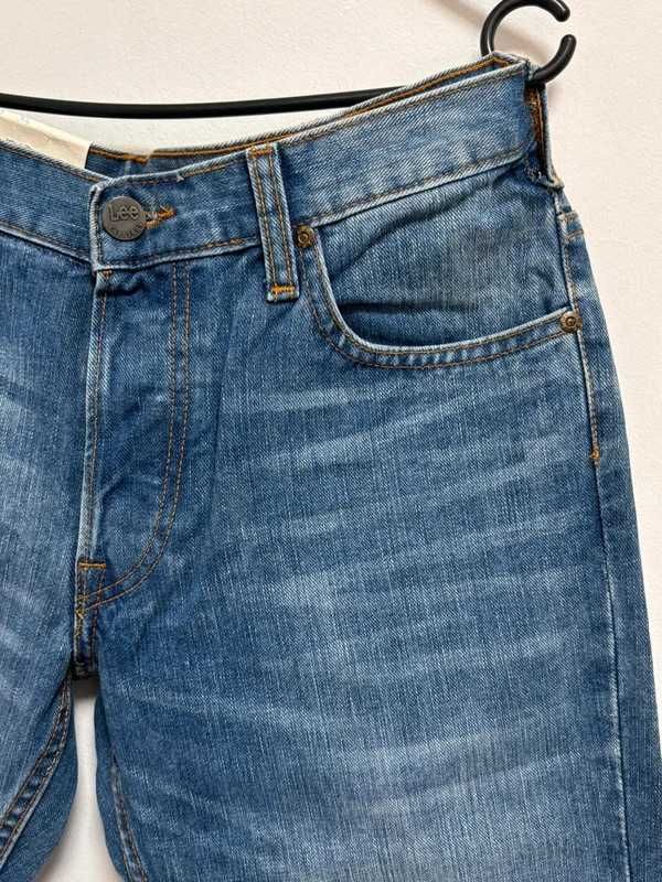 Spodnie męskie Lee Knox W31 L34 jasny denim proste jeansy 100% bawełna