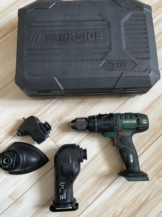 4в1 Parkside PKGA 20 li C2 Дриль/Шуруповерт, Шліфмашина, Шабельна пила