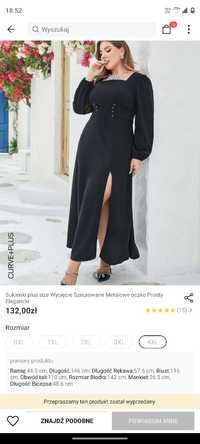 Sukienka czarna długa rozmiar 48