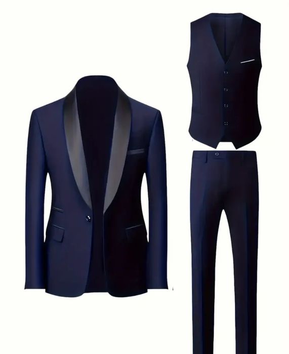 Nowy garnitur 3-częściowy – kamizelka, koszula, spodnie