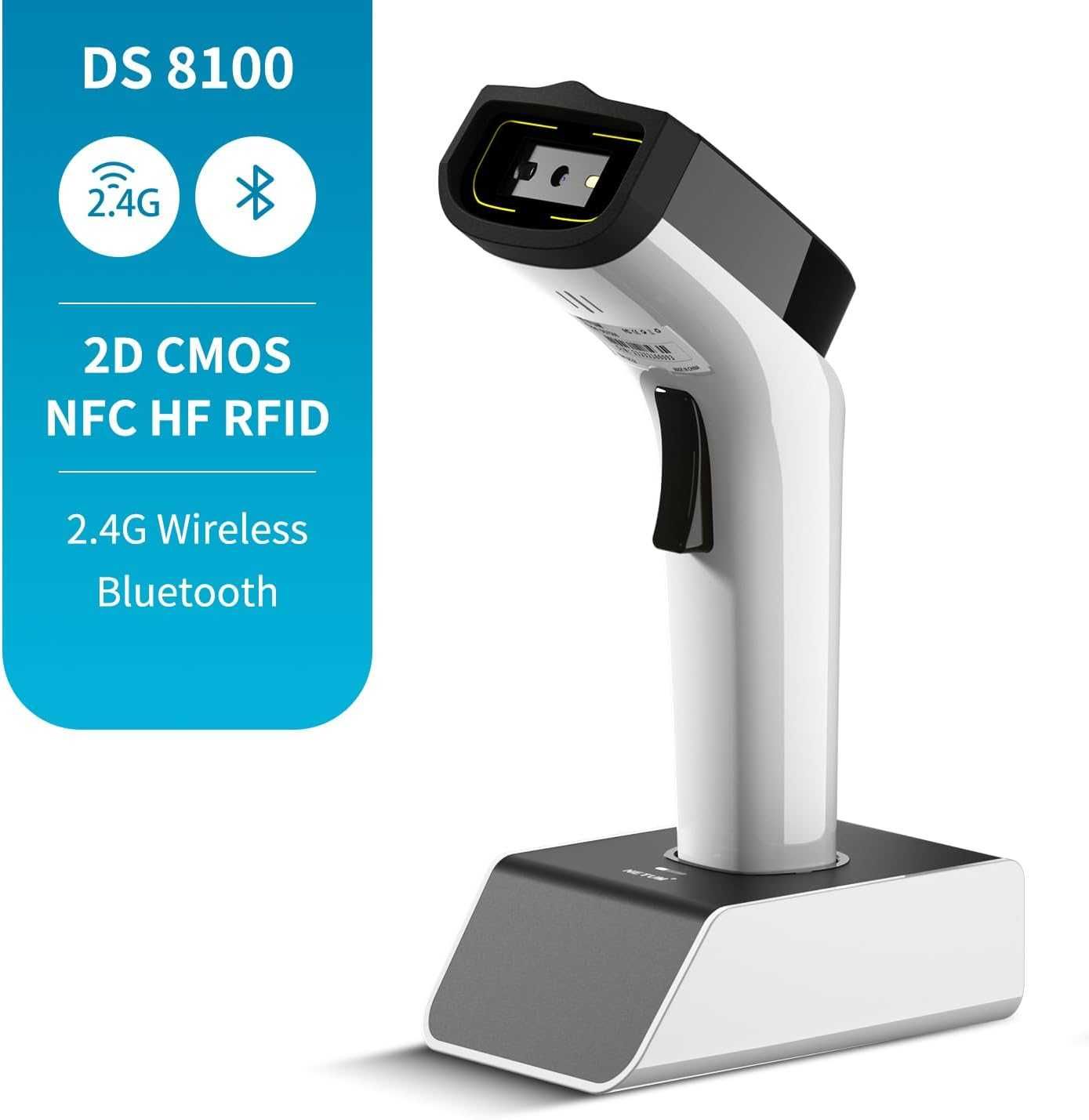 NETUM DS8100 Bezprzewodowy czytnik RFID/NFC, skaner kodów QR i 1D/2D
