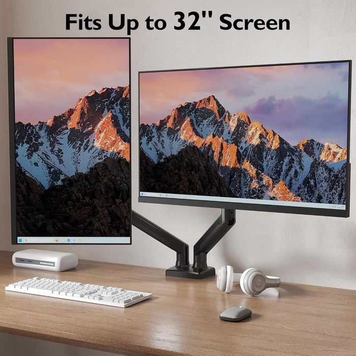 GDM7502 gazowy podwójny uchwyt biurkowy na monitor TV 13-32 9kg