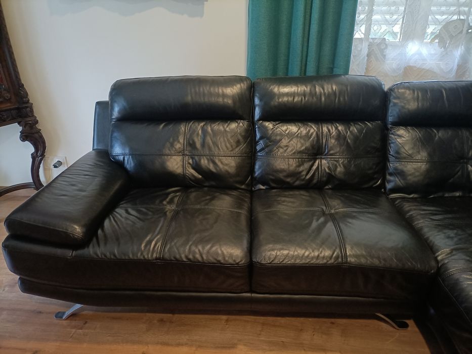 Sofá em Pele Chaise longe