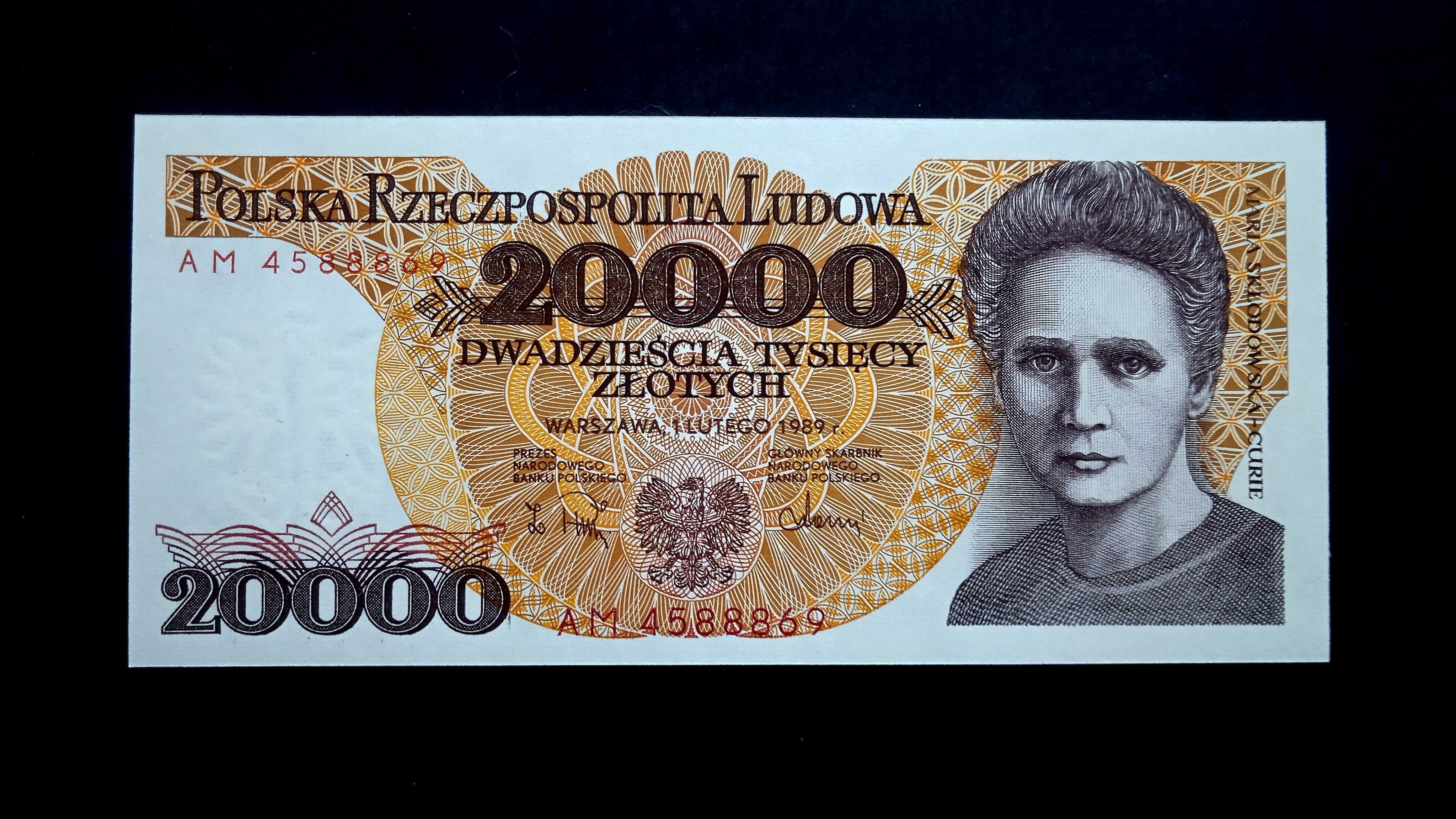 Banknot PRL 20000 zł 1989  st.1 UNC