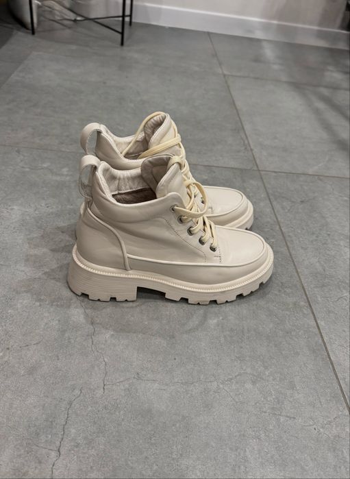 Черевики шкіряні (бежеві) 39 розмір