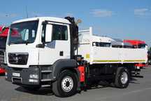 MAN TGS 18.400 / 4x4 / WYWROTKA - 4,7 M + HDS HIAB 111 wysów : 7,4 m / MANUAL / PALETOWY / STEROWANIE RADIOWE