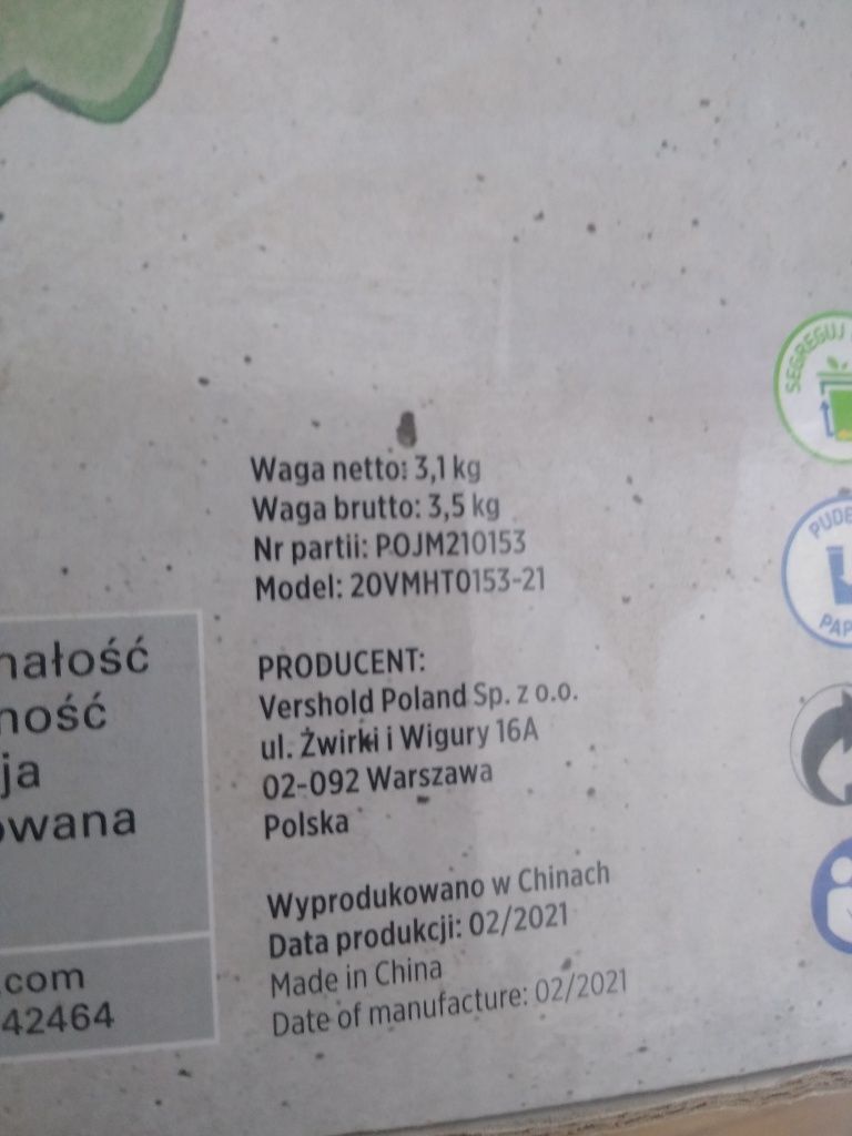 Akumulatorowe nożyce do żywopłotu 20 V nowe