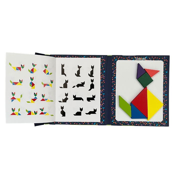 Tangram Klocki Magnetyczne Drewniana Układanka Xl Gra Logiczna Puzzle