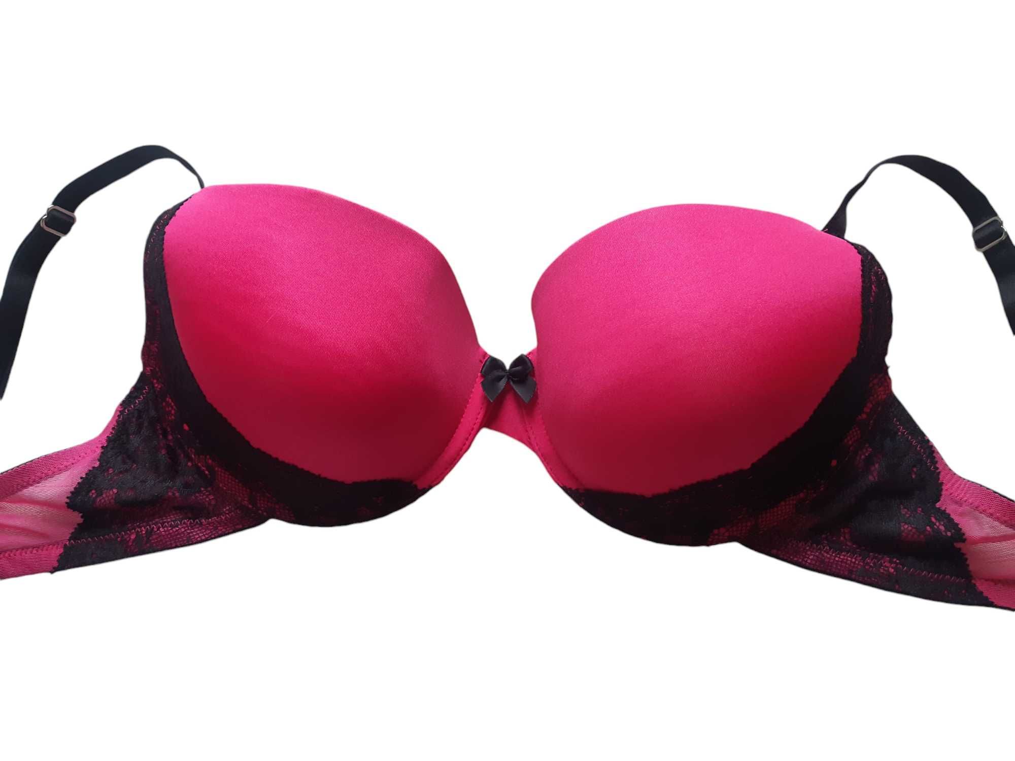 Różowy stanik biustonosz 80C 36C push up H&M bielizna damska pushup