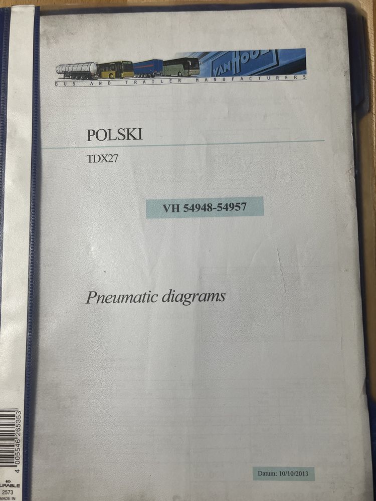 Instrukcja schemat pneumatyczny Vanhool Astromega TDX27