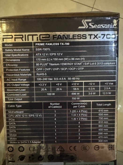Zasilacz Seasonic Prime TX-700 pasywny