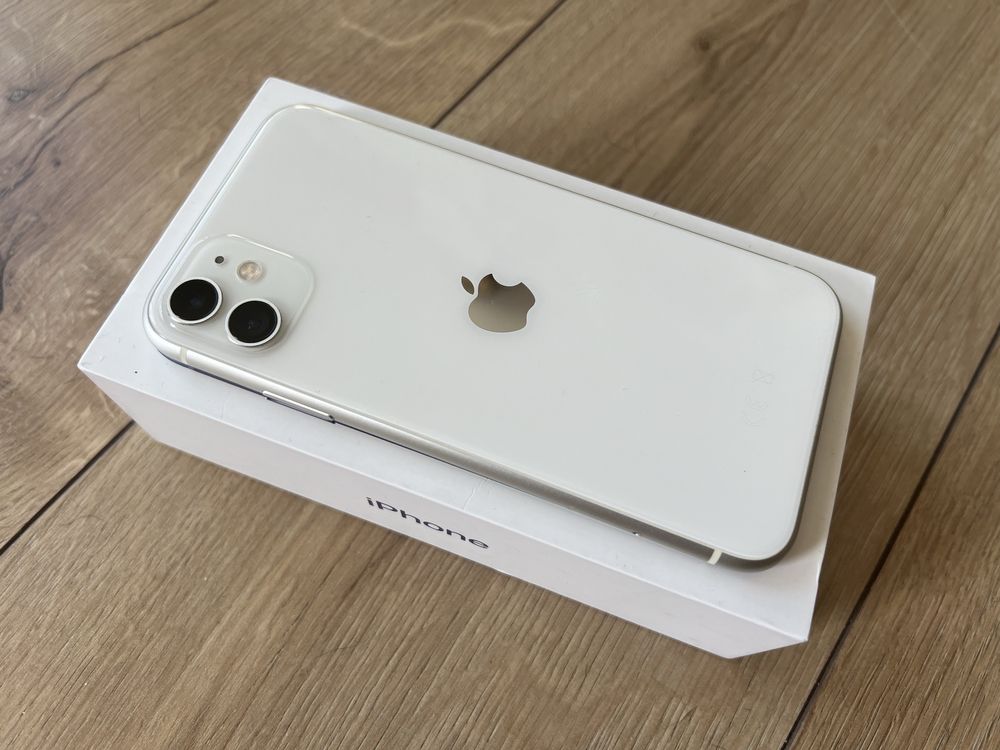 Idealny iPhone 11 64 GB WHITE w PERFEKCYJNYM stanie! BATERIA 99%