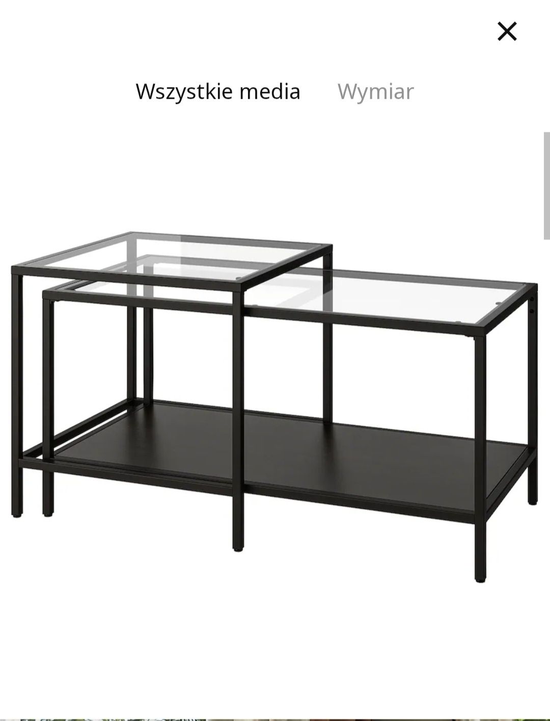 Stolik kawowy czarny Ikea VITSSJÖ