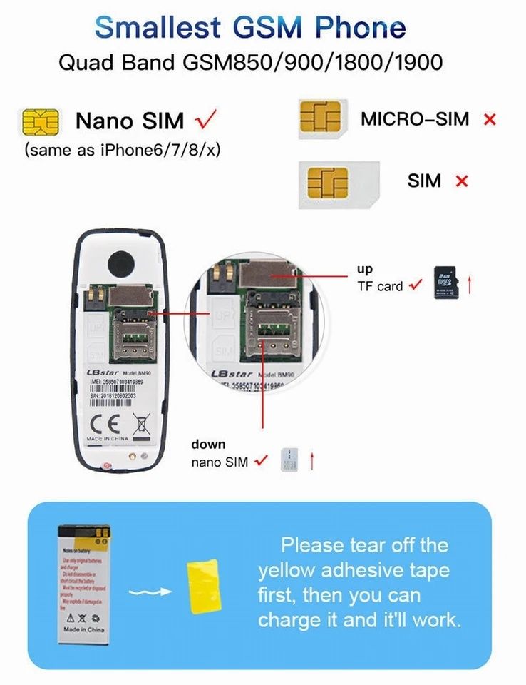 Міні телефон BM 10 на дві SIM карти, автозапис розмови