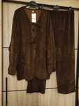 Komplet spodnie narzutka welur sztruks kuloty Plus size 50 52 54