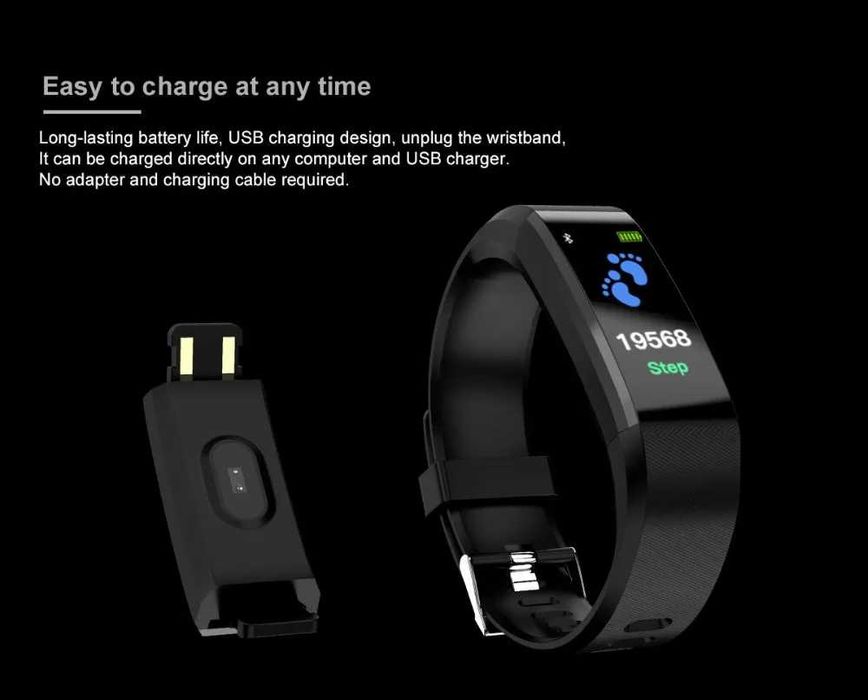 Inteligentny zegarek/smart watch 115Plus z pomiarem tętna i ciśnienia