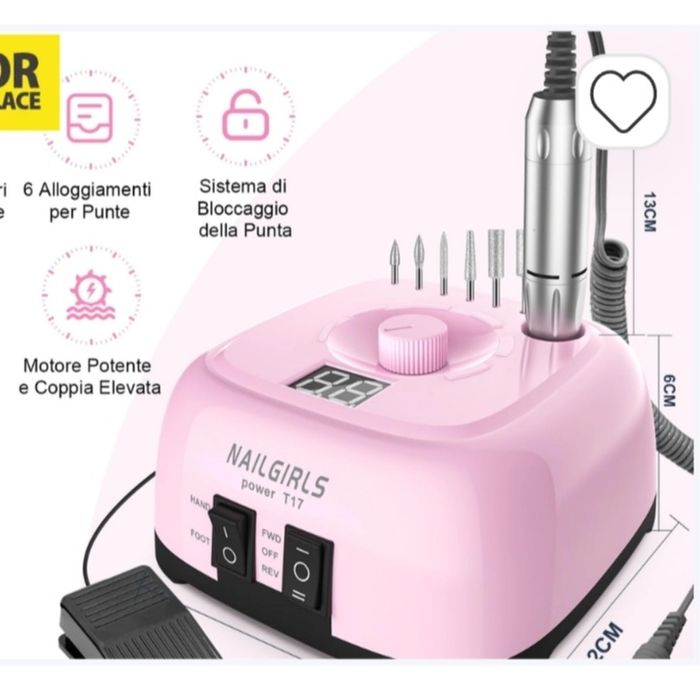 NAILGIRLS 11-w-1 elektryczna frezarka do paznokci do manicure i pedicu
