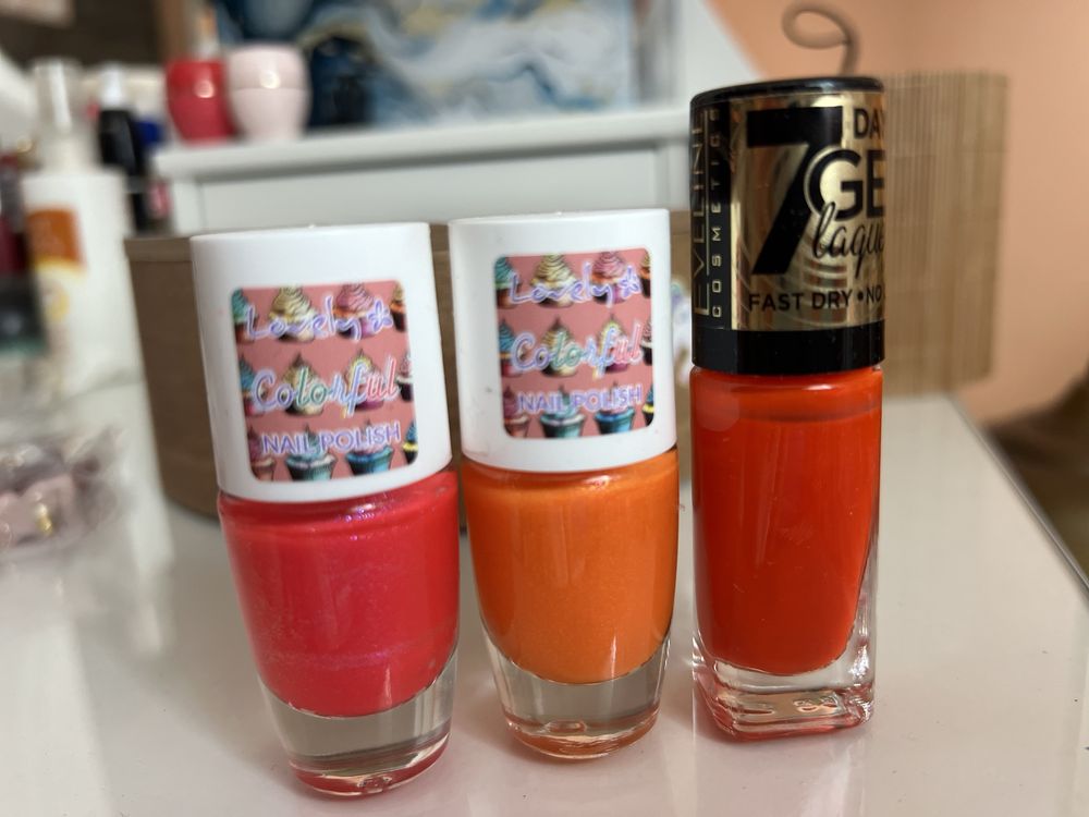 3 prawie nowe i nowe lakiery do paznokci