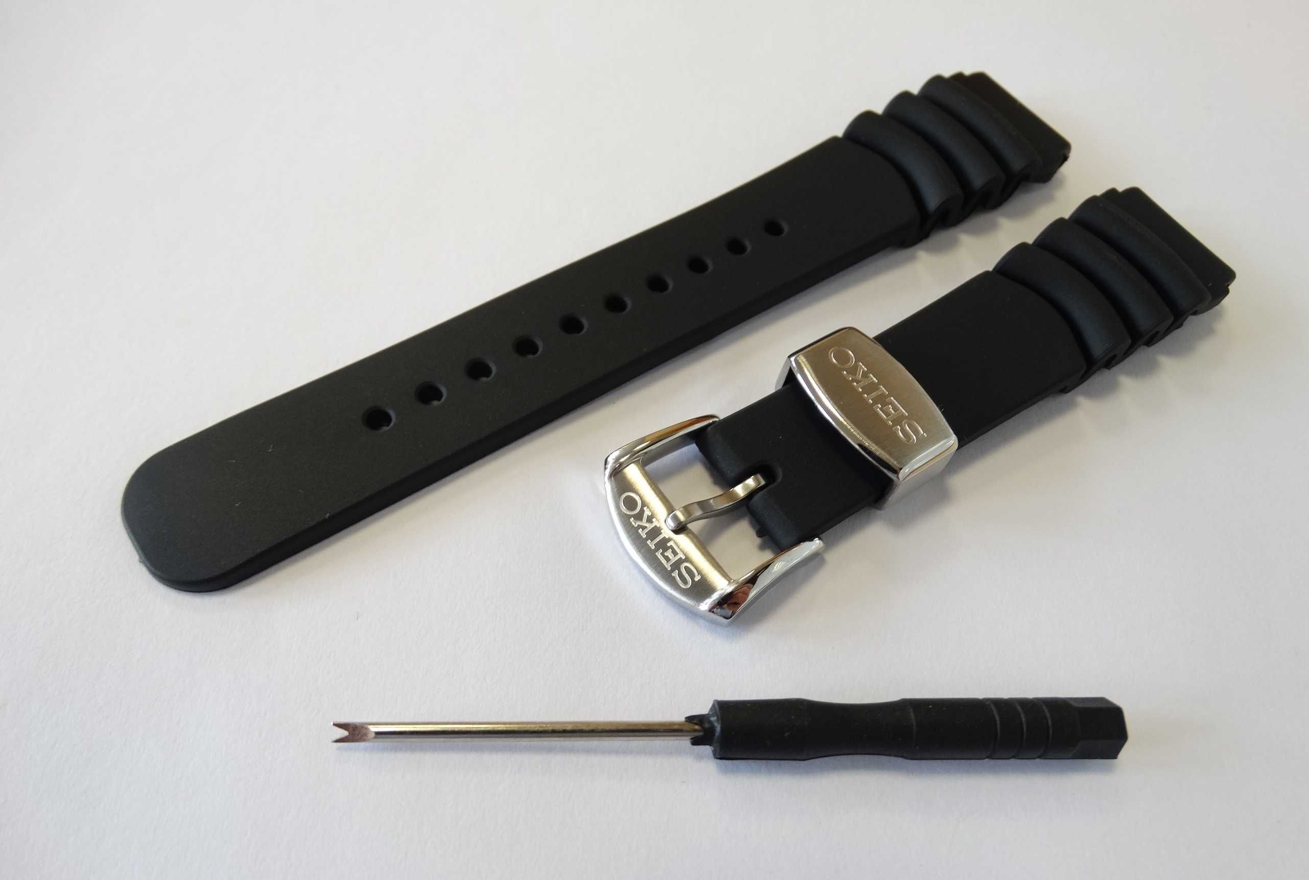 Niebieski pasek silikonowy do zegarka 20mm 22mm Seiko SKX009 Prospex