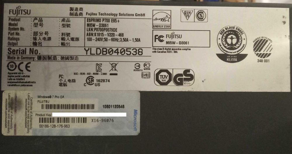 Fujitsu ESPRIMO E85+ P700 i3-2120, 12GB RAM, 32GB SSD