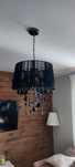 Lampa wisząca glamour kryształ czarna stan idealny ( żarówki gratis)
