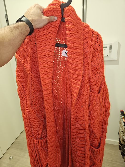 Casaco de lã mulher vermelho marca francesa novo