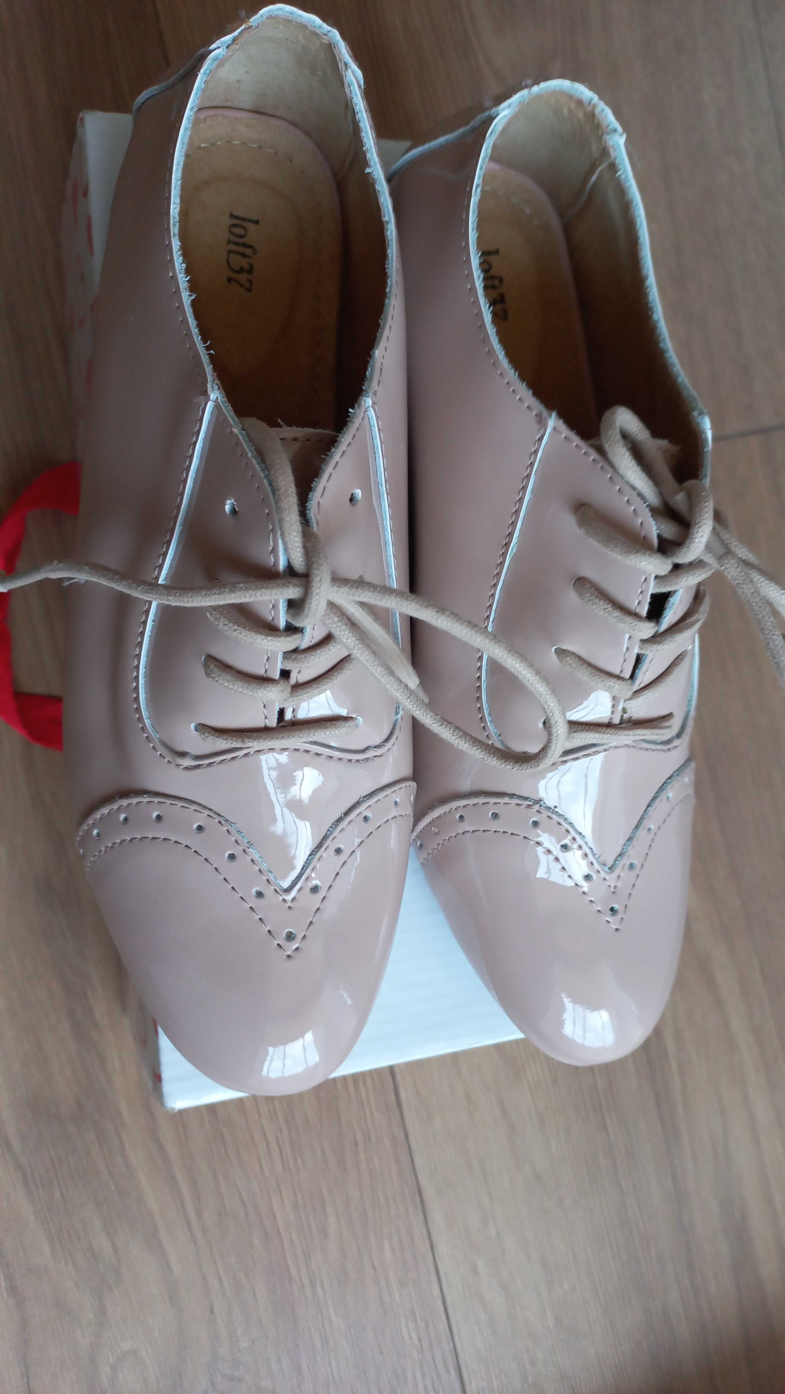 Buty damskie Półbuty Loft 37 skóra naturalna lakierowana r.39 nowe