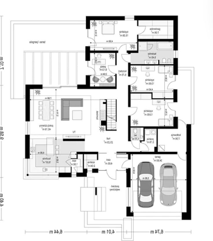 Projekt domu Hiacynt 2 - odbicie lustrzane