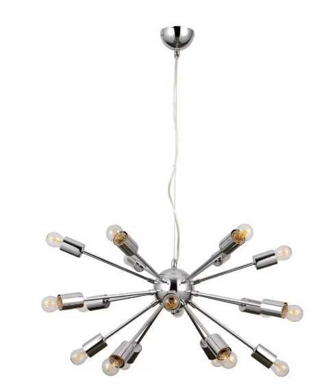 Lampa wisząca Theo chrom E27 Italux | Idealny żyrandol Leroy Merlin