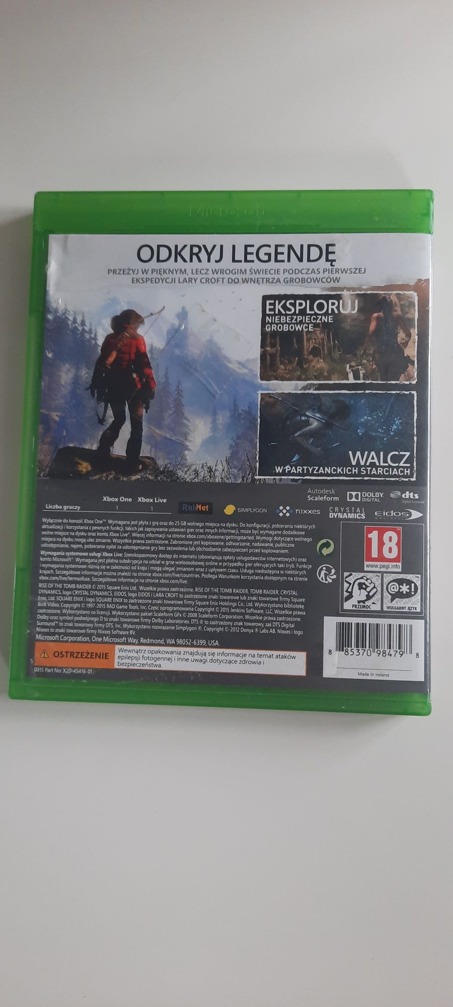 Tomb Raider. Rise of the. Xbox one wersja PL