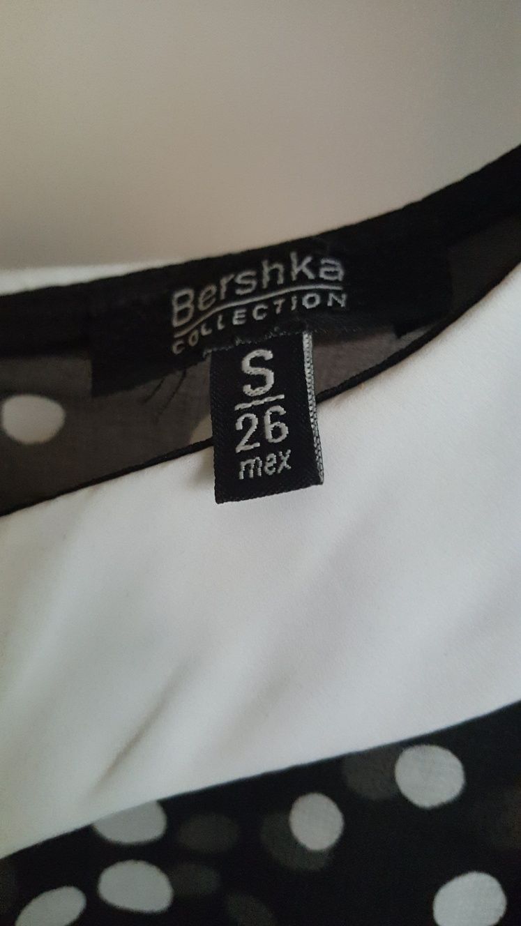 Sukienka tiulowa czarna w grochy Bershka r.36/S