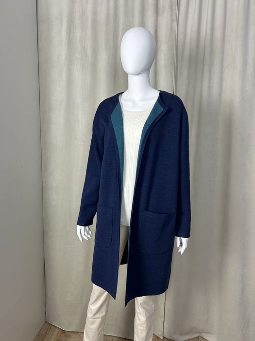 Kardigan East M sweter wełna ciepły naturalny wełniany