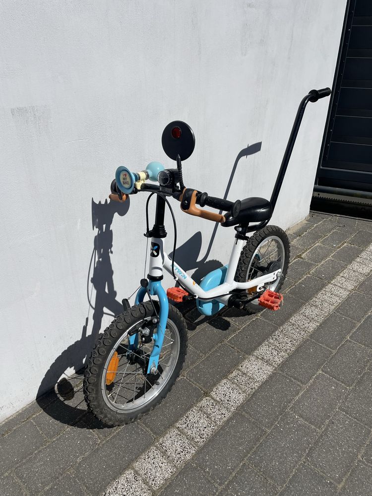 Rower 14” cali Btwin Arctic100 z rączką do nauki jazdy