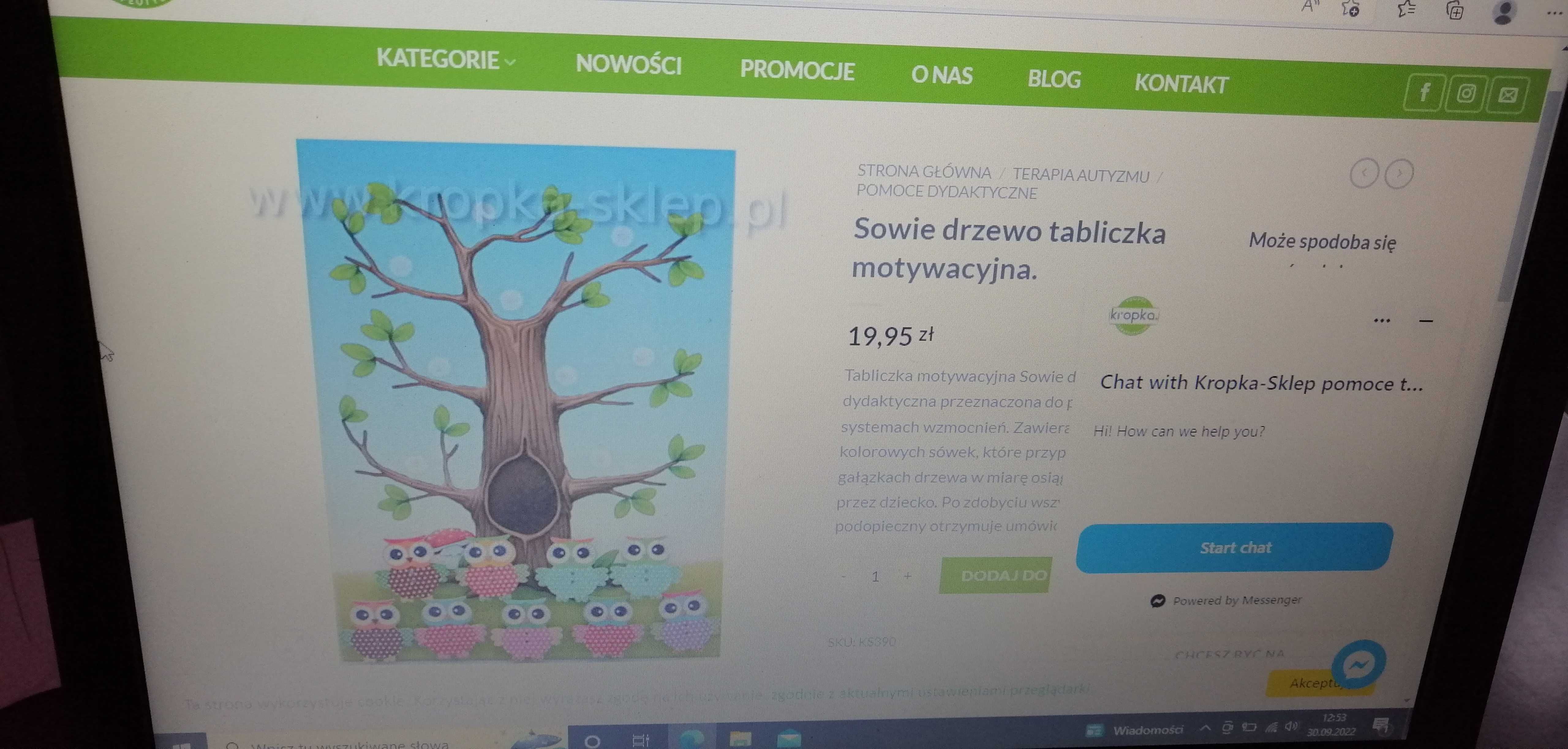 Sowie drzewko - tabliczka wzmocnień dla dzieci