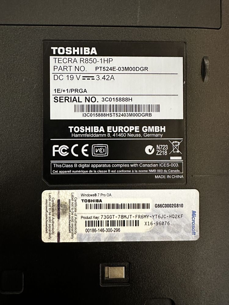 Продам ноутбук Toshiba Tecra R850